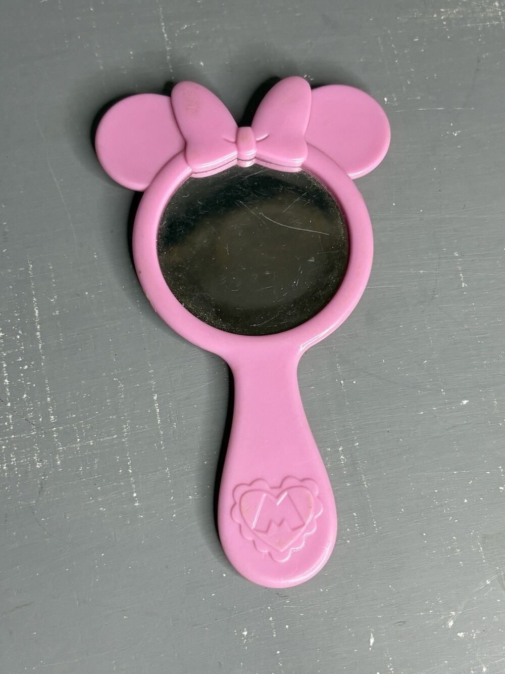 Pink Minnie Mouse Disney Vanity Hand Mirror Food Mirror Not A Sticker Vintage